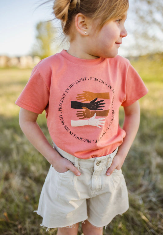 Precious In His Sight | Coral | Kids Tee
